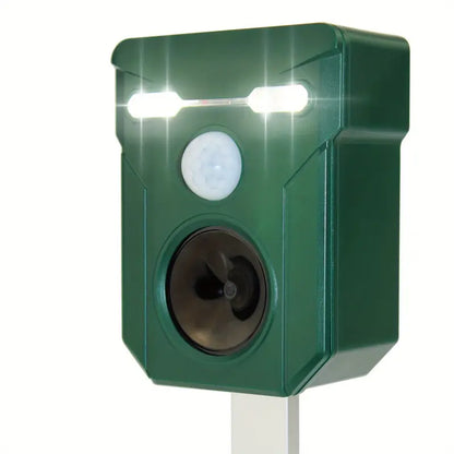 Ultrasonic Solar Animal Repeller with LED Lights & Motion Sensor