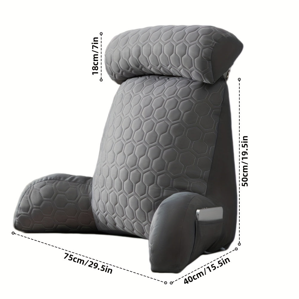 Cool Latex Reading Pillow with Armrests & Pockets