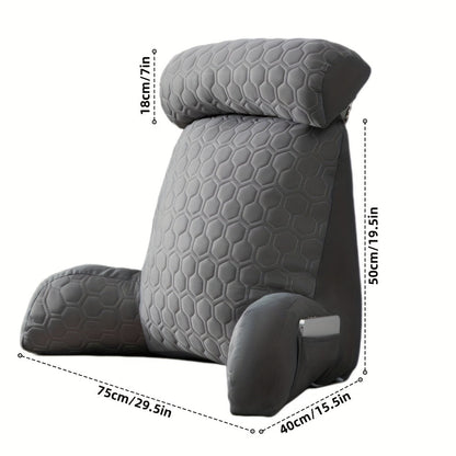 Cool Latex Reading Pillow with Armrests & Pockets