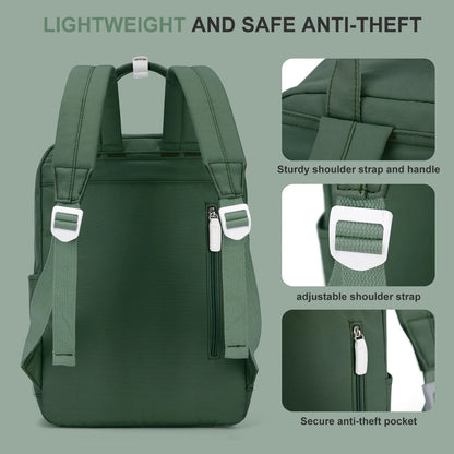 School Nylon Backpack for Teens and Women (Olive)