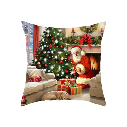 Joyful Christmas Cushion Cover - Festive Xmas Decor - 45x45cm