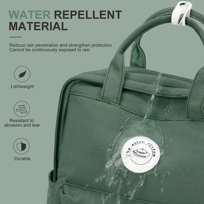 School Nylon Backpack for Teens and Women (Olive)