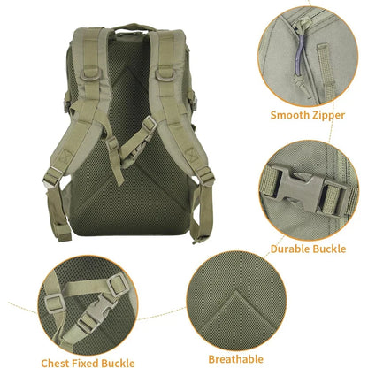 Waterproof Tactical Backpack Molle Rucksack Green
