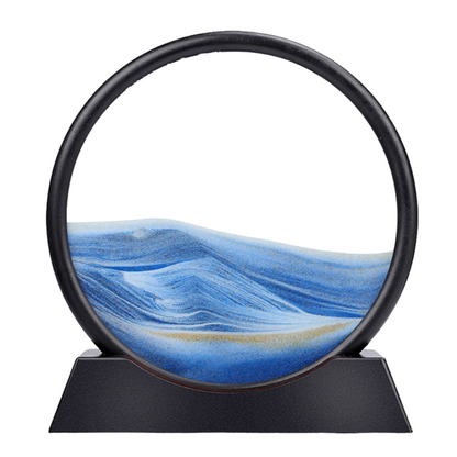 Moving Sand Art Picture Round Glass 3D Hourglass Deep Sea Sandscape In Motion Display Flowing Sand Frame 7/12inch For home Decor