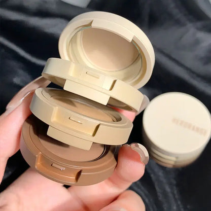 3 layers Earth Tone Matte Glitter Sequins Eyeshadow Palette Box