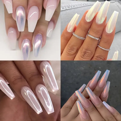 6 Colors Chrome Mirror DIY Nail Powder Set Mermaid Nail Art Neon Pigment Powders and Glittering Effects