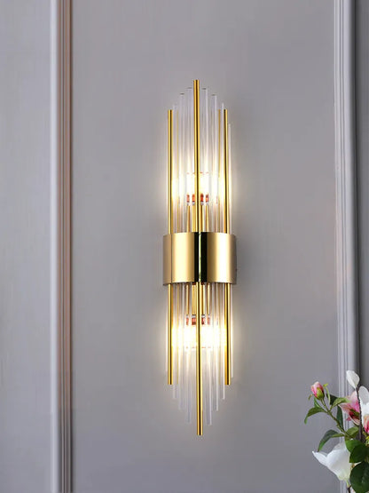 Modern Gold Glass Wall Lamp: Artistic Illumination for Living Spaces