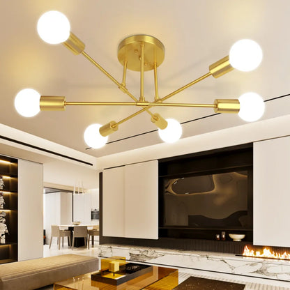 Contemporary LED Ceiling Lamp with Gold Montage - Black Gold and Gold Options