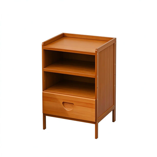 Bedside Table Rectangular Shape - Tan Color