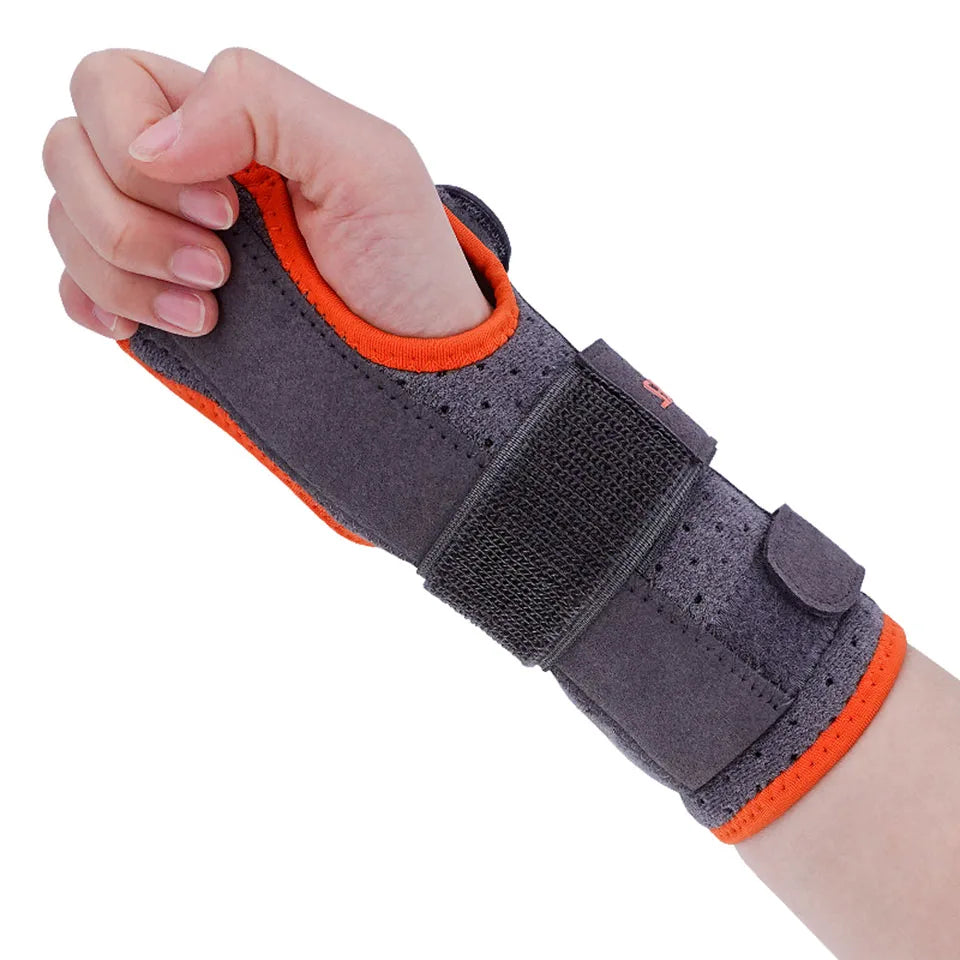 Adjustable Wrist Brace with Splints Size L, Orange