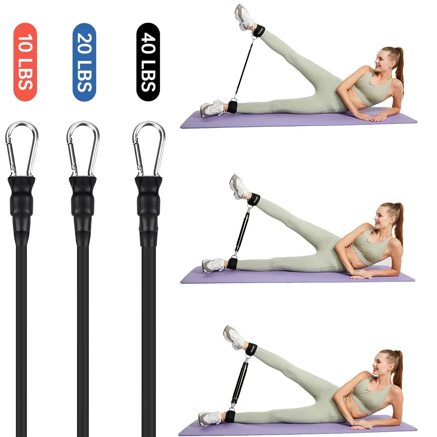 Ankle Resistance Bands Set for Leg and Butt Training