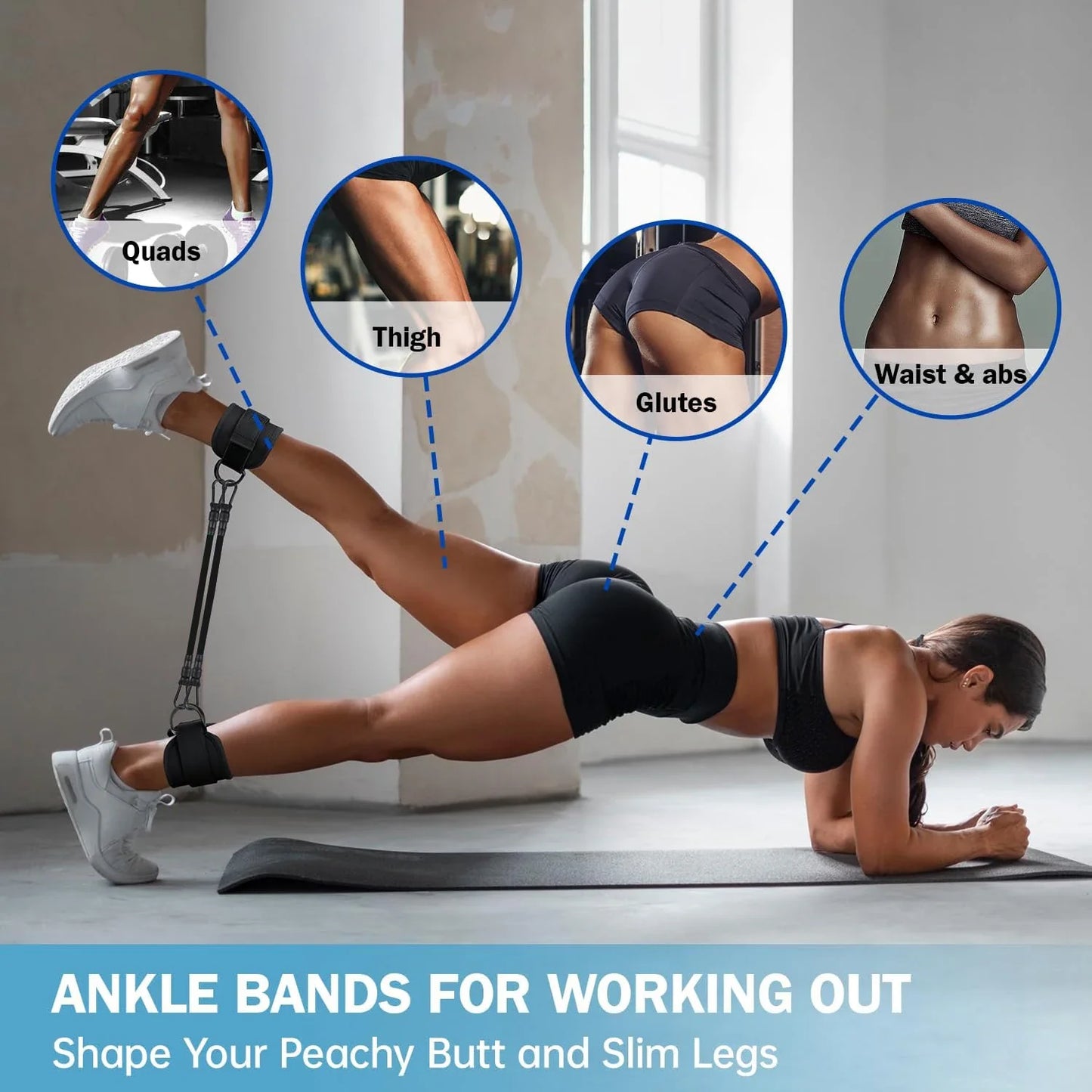 Ankle Resistance Bands Set for Leg and Butt Training
