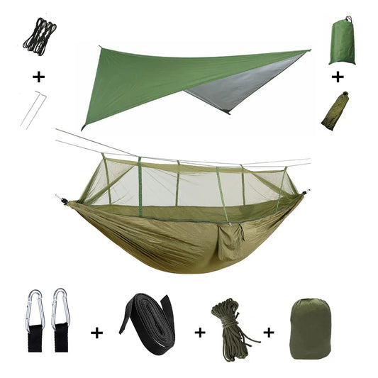 Camping Hammock with Mosquito Net and Rain Tarp