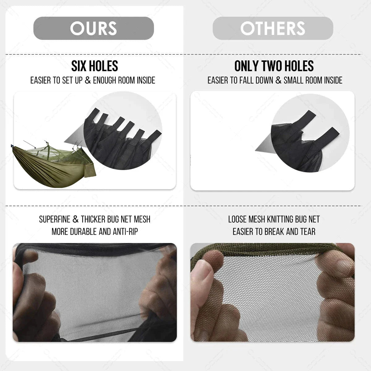 Camping Hammock with Mosquito Net and Rain Tarp