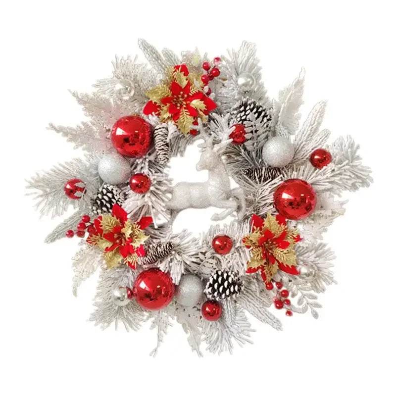 Christmas Elk Wreath Hanging Front Door Decoration