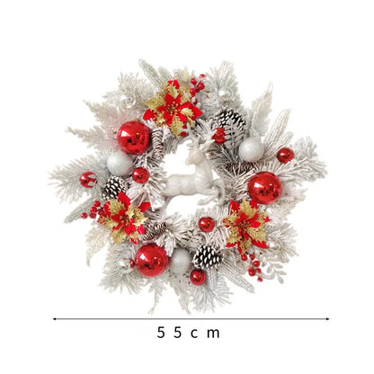 Christmas Elk Wreath Hanging Front Door Decoration