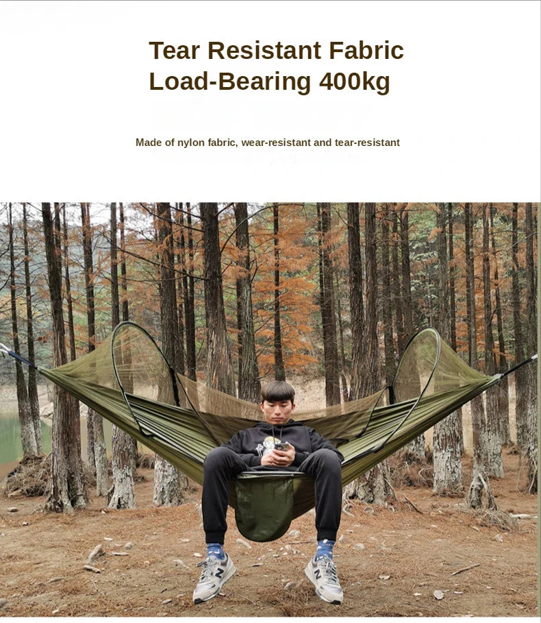 Quick-Opening Mosquito Net Hammock for Camping Swing