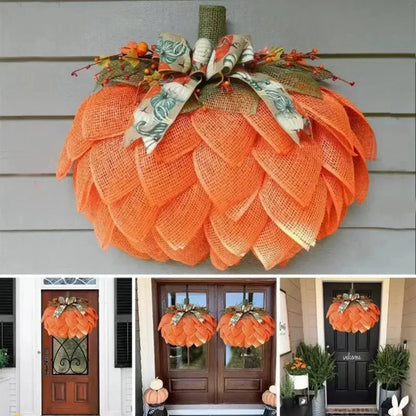Christmas Pumpkin Wreath Harvest Door Decor