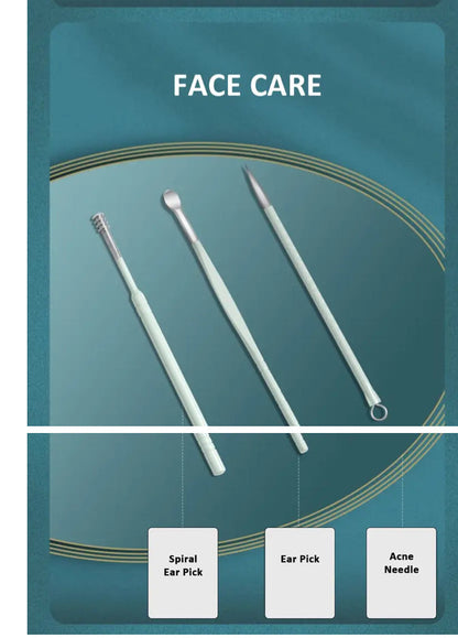 12/16 Pcs Manicure Pedicure Facial Set  With Leather Case