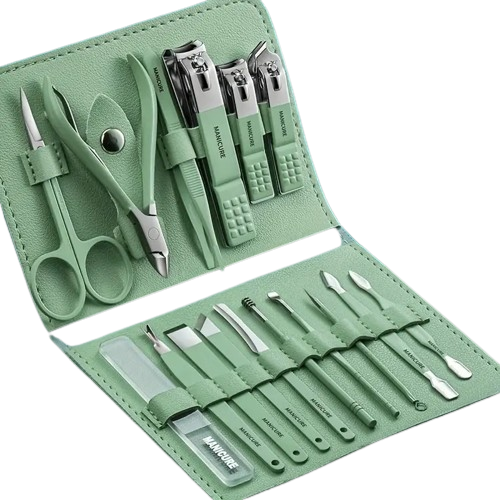 12/16 Pcs Manicure Pedicure Facial Set  With Leather Case