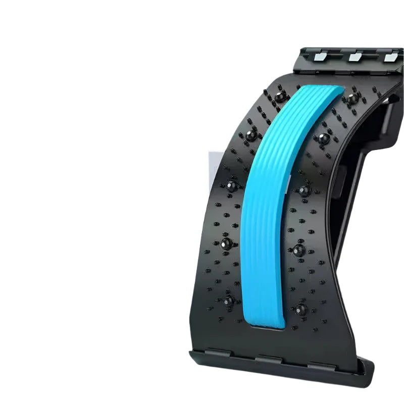 Adjustable Back Stretcher & Massager Lumbar Support Blue