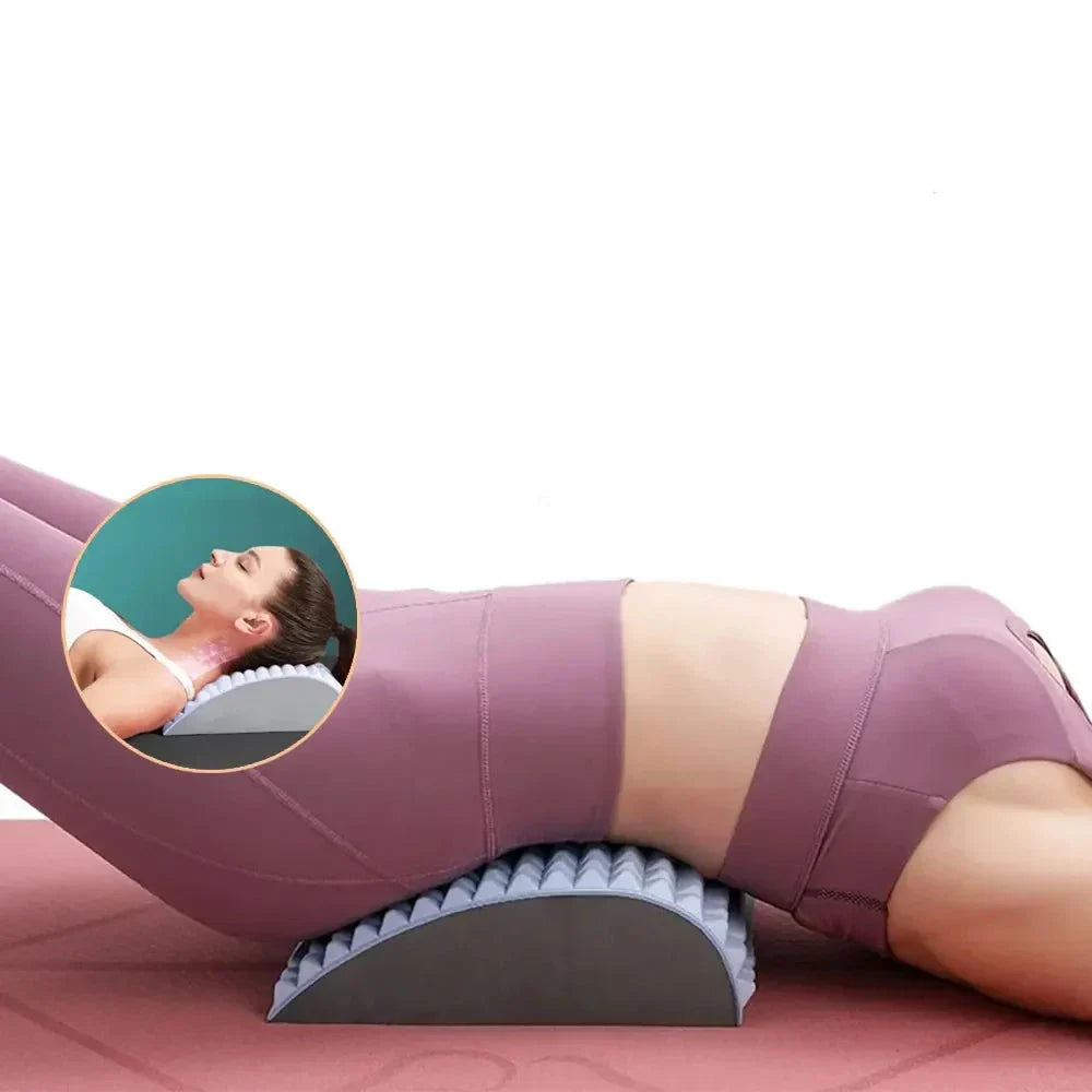 Back Stretcher Pillow Lumbar Support for Pain Relief (Grey)