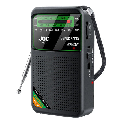 Battery-Operated Pocket Radio with AM/FM/SW Full Band Reception