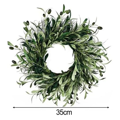 Artificial Green Olive Wreath for All-Year Decor