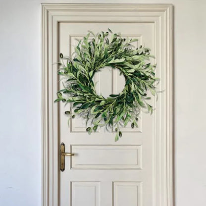 Artificial Green Olive Wreath for All-Year Decor