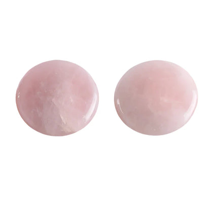 2pcs Large Rose Quartz Massage Stones 60mm Pink