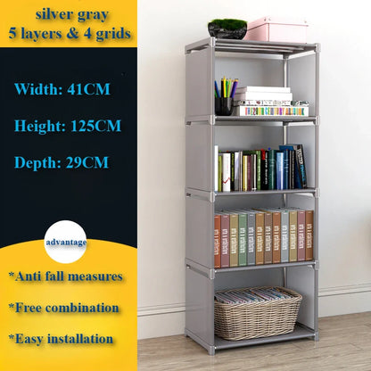 Multi-Layer Bookshelf Storage Rack