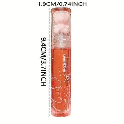 6 Color Lip Gloss Cute Little Bear, Jelly Lips With Sparkling Light Dew Water, Long-lasting Stain Resistant