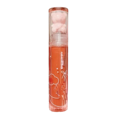6 Color Lip Gloss Cute Little Bear, Jelly Lips With Sparkling Light Dew Water, Long-lasting Stain Resistant