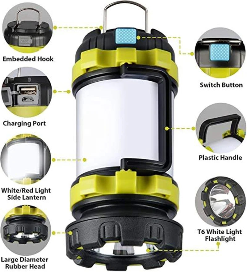 Rechargeable Camping Lantern & Power Bank Flashlight