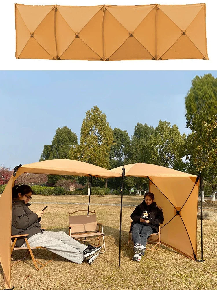 Camping Windscreen Tent Folding Windproof Shield (Khaki)