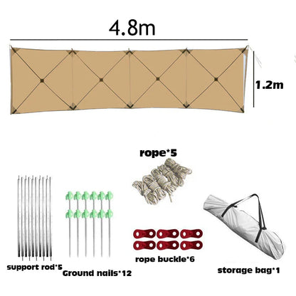 Camping Windscreen Tent Folding Windproof Shield (Khaki)
