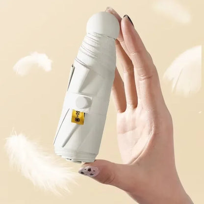 Portable Capsule Umbrella Compact Cream White