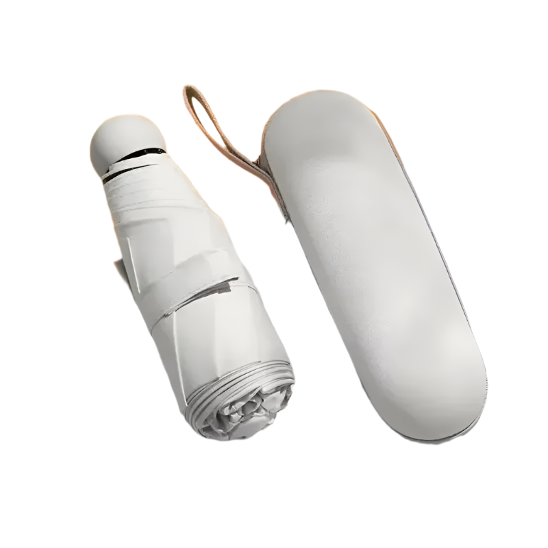 Portable Capsule Umbrella Compact Cream White