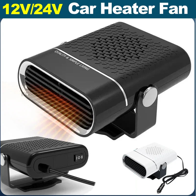 200W Portable Car Heater/Cooler Fan - 12V/24V Defroster