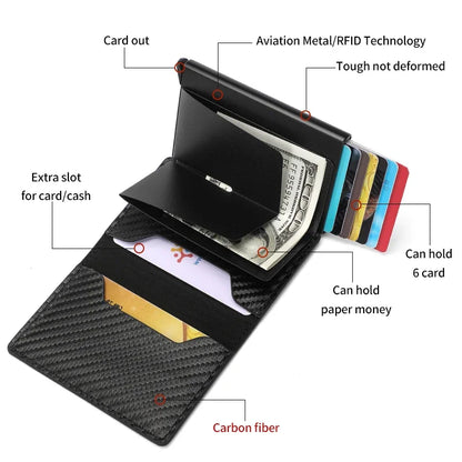 Carbon Fiber RFID Slim Wallet for Men