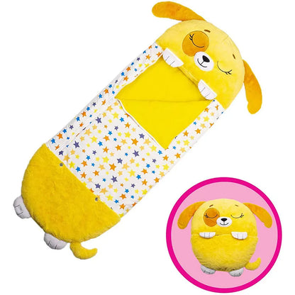 Kids Cartoon Plush Sleeping Bag Pillow Set (Yellow)