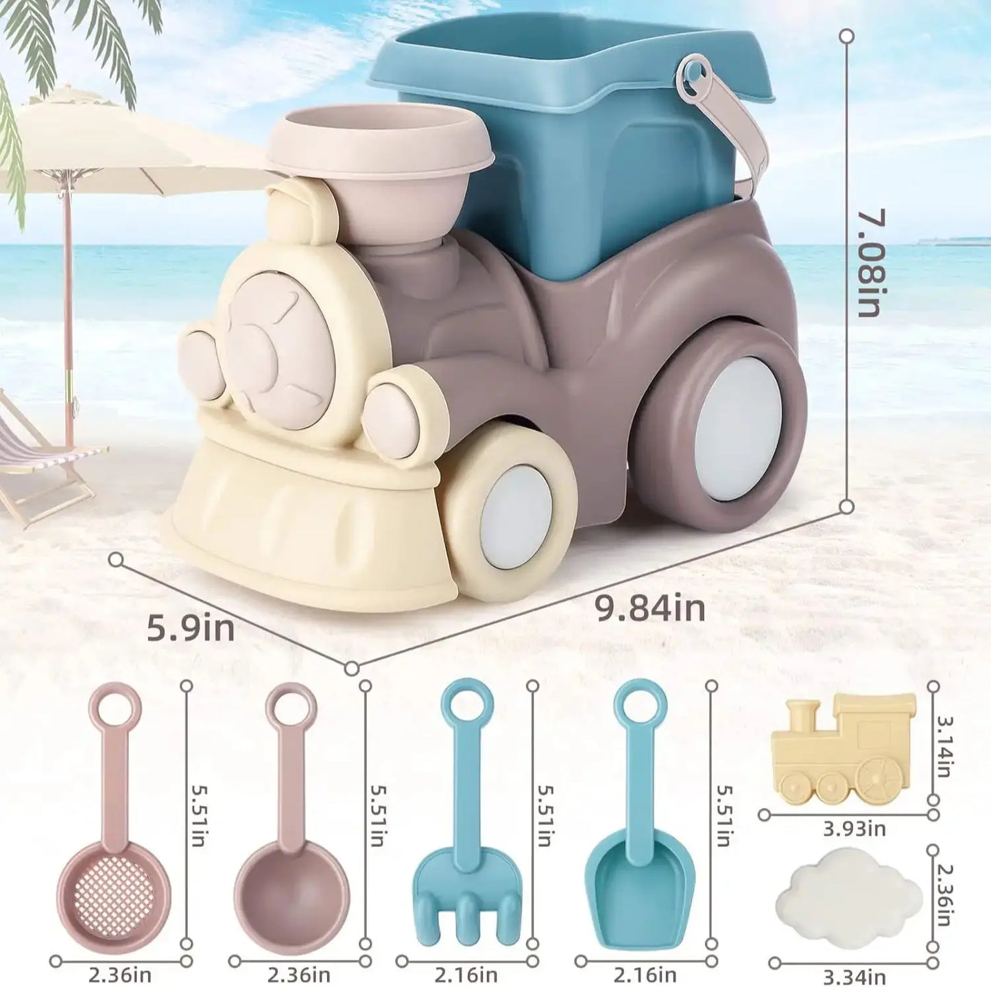 Children's Beach Truck and Princess Tea Set Toys