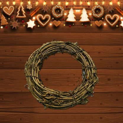 Christmas Rattan Wreath Ring Garland for Holiday Decor