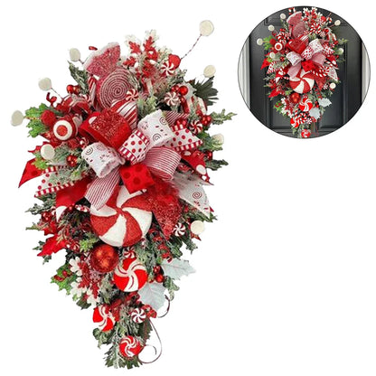 Christmas Candy Cane Swag Door Hanging Wreath