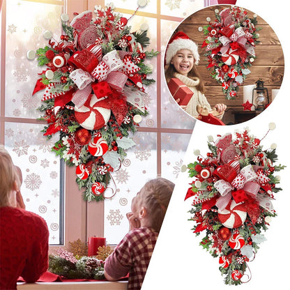 Christmas Candy Cane Swag Door Hanging Wreath