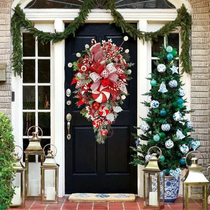 Christmas Candy Cane Swag Door Hanging Wreath