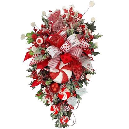 Christmas Candy Cane Swag Door Hanging Wreath