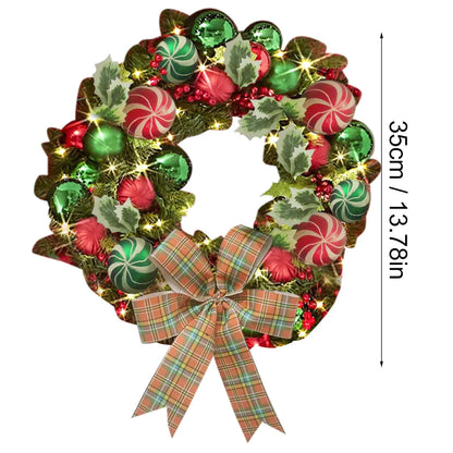 Christmas Vine Wreath with Red Bowknot and Bells