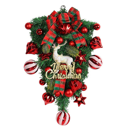 Christmas Red Fruit Elk Wreath Outdoor Hanging Decor