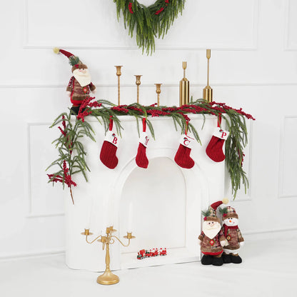 Christmas Garland with Pinecones & Red Berries Wreath
